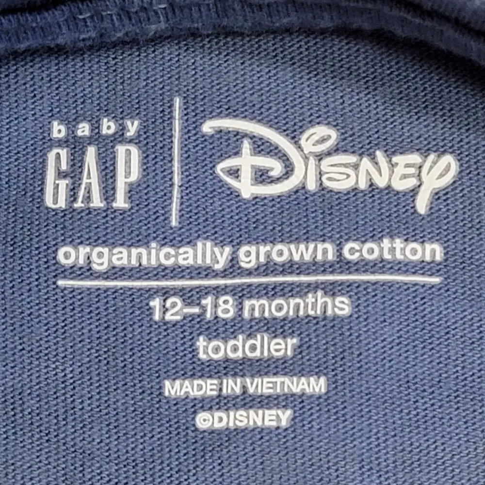 Gap Disney Mickey Mouse Tshirt Boys Sz 12/18M Blue Hello Friends Long Sleeve Top